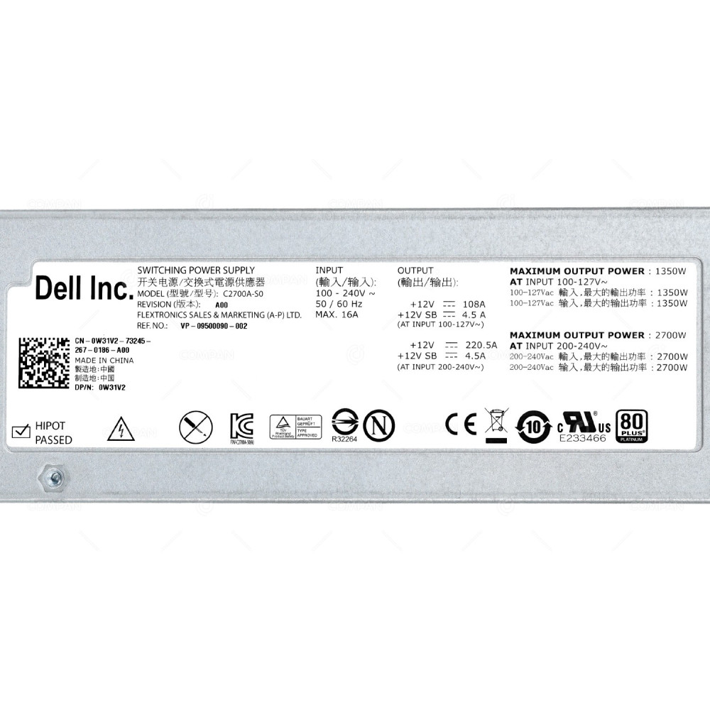 W31V2 DELL POWER SUPPLY SWITCHING 1350W 2700W FOR DELL POWEREDGE M1000E